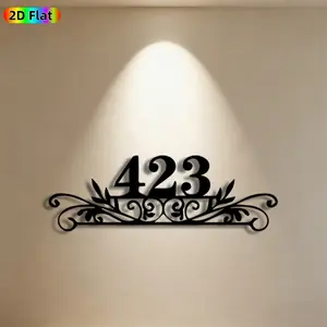 1pc House Number 423 Metal Wall Art, Stylish House Number Statue Mural, Ideal Gift for New Year, Housewarming, Home Decor Enthusiasts, Rust-Resistant Metal Wall Decor Wall Sculptures, Perfect for Front Porch Wall & Garden Fence, Unique Outdoor Decor