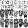 Temporary Tattoos, 36-Sheet Black Tiger Lion Wolf Totem Adult Tattoos Temporary, Fake Tattoos Men