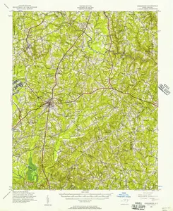 Creedmoor North Carolina USGS Topographic Quadrangle Map, 1943, 1:62500