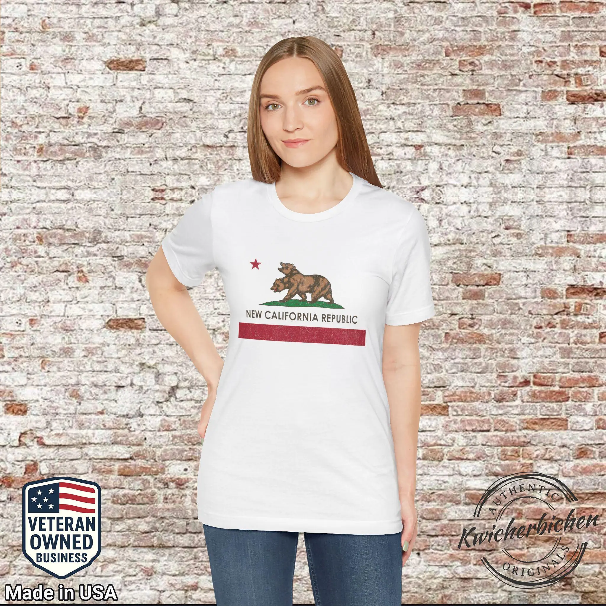 Fallout New California Republic Graphic T-Shirt, Unisex Casual Short Sleeve Crewneck in Soft Lightweight Cotton