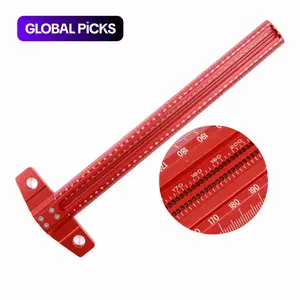 300-500mm Precision Marking T-Ruler, Aluminum Alloy Woodworking Scribe Marking Gauge, Deluxe Cross-Hole Scribing Ruler Measuring Tool