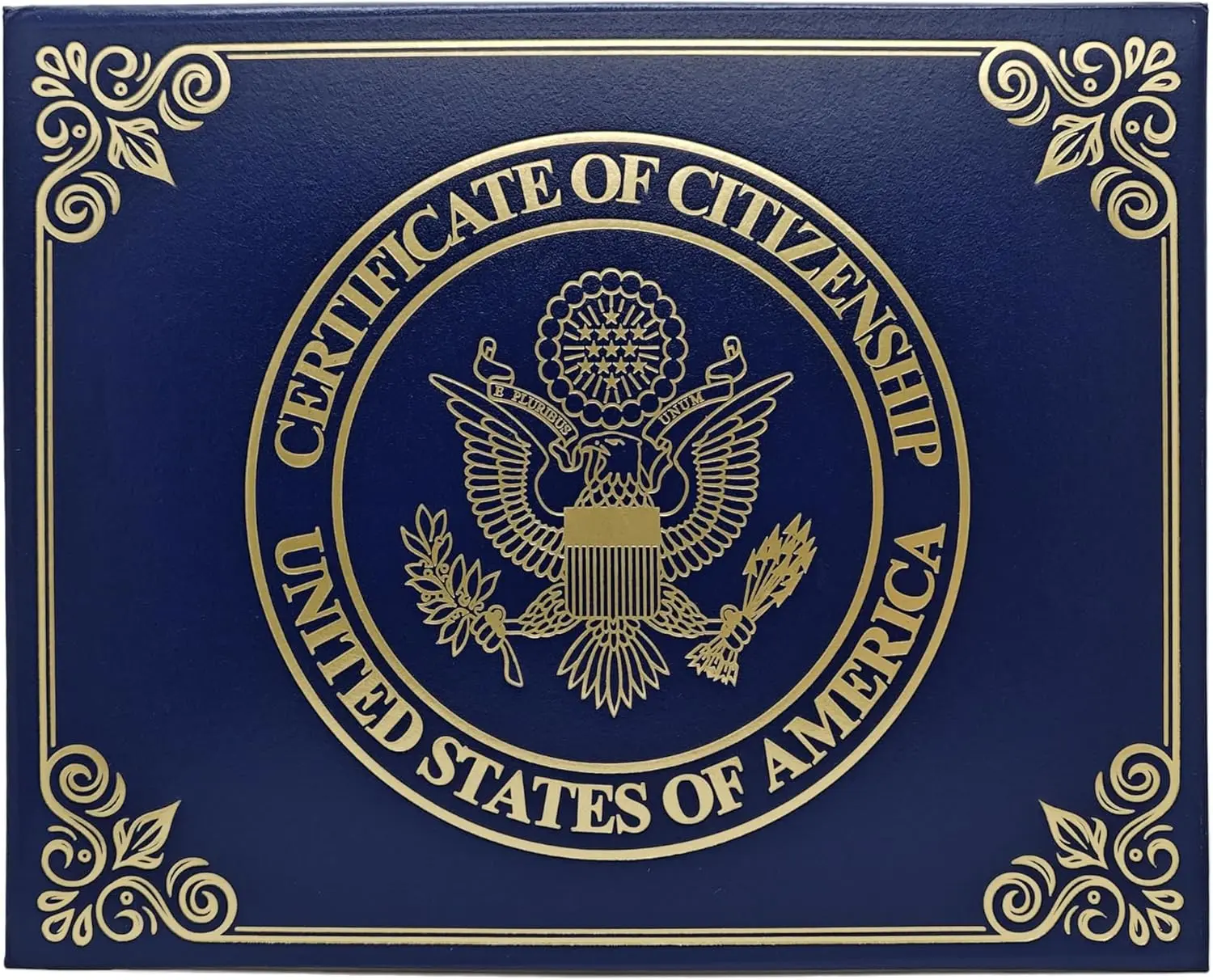 US Citizenship Certificate Holder – Padded Naturalization Document Cover with Gold Seal Protection Case