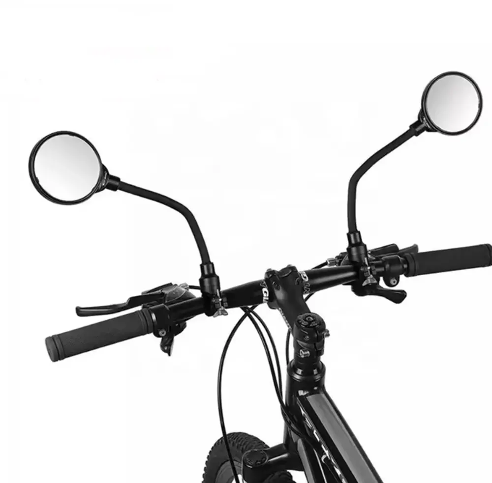 TIKA 2-Pack Bike Handlebar Rear View Mirrors, Adjustable Rotatable Wide Angle Convex Safety Mirrors for Mountain and Road Bikes