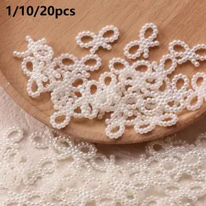 1/10/20pcs Ivory Color Faux Pearl Bow Decorations, DIY Wedding Hair Accessories, Daily Decoration, Valentine's Day Gifts, Hair Clip Set, Bow Hairpin