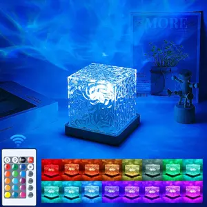New Deal - Ocean Wave Projector Light 5.1inch Mood Lighting Ambient Luminorthe Cube with 16 Colors & Dynamic Ripple Effect for Living Room Bedroom Decor