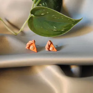 Pumpkin pie polymer clay studs