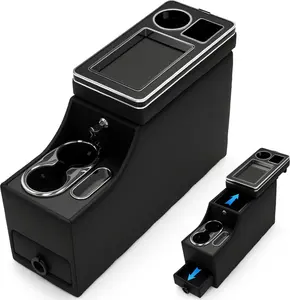 Center Console Between Seat Organizer for Minivans,SUVs,Middle Van Console Floor Console Organizer Storage Box with Phone Holder,Drawers&Cup Holders,for SUVs Console Organizer Storage Box with Locking