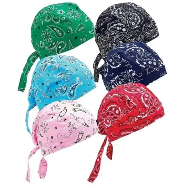 212 MAIN 6-Pc Assorted Paisley Print Pet Beanies - 1-Size-Fit Dog & Cat Skull Caps, Washable Easy-Care, Black Hat, Pink Hats