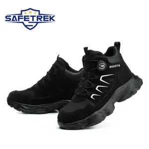 SAFETREK Steel Toe Boots for Men Safety Industrial & Construction Military Work Boots Slip Resistant Puncture-proof Safety Boots