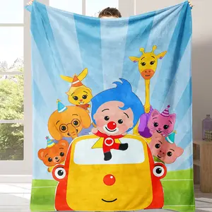 Plim Plim & Friends Blanket Ultra-Soft Plush Throw with Adorable Cartoon Characters Plim Plim Keepsake Blanket – Thoughtful Present for Sons, Daughters Any Young Fan of the Plim Plim Series!Suitable for all four seasons Movie Nights & Preschool Naptime!