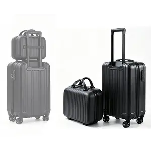 2 Pcs Suitcase Set Boarding Luggage Bag, 20inch Luggage Case And 14inch Cosmetic Case, Hardside Luggage Sets with Wheels, for Office/Men/Women/Family Travel