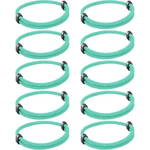 10 count Braided Rope Cord Bracelet for Men Women, Nautical Beach Surf Bracelets Gifts Set for ,  Woven String Bracelets with Adjustable Knot
