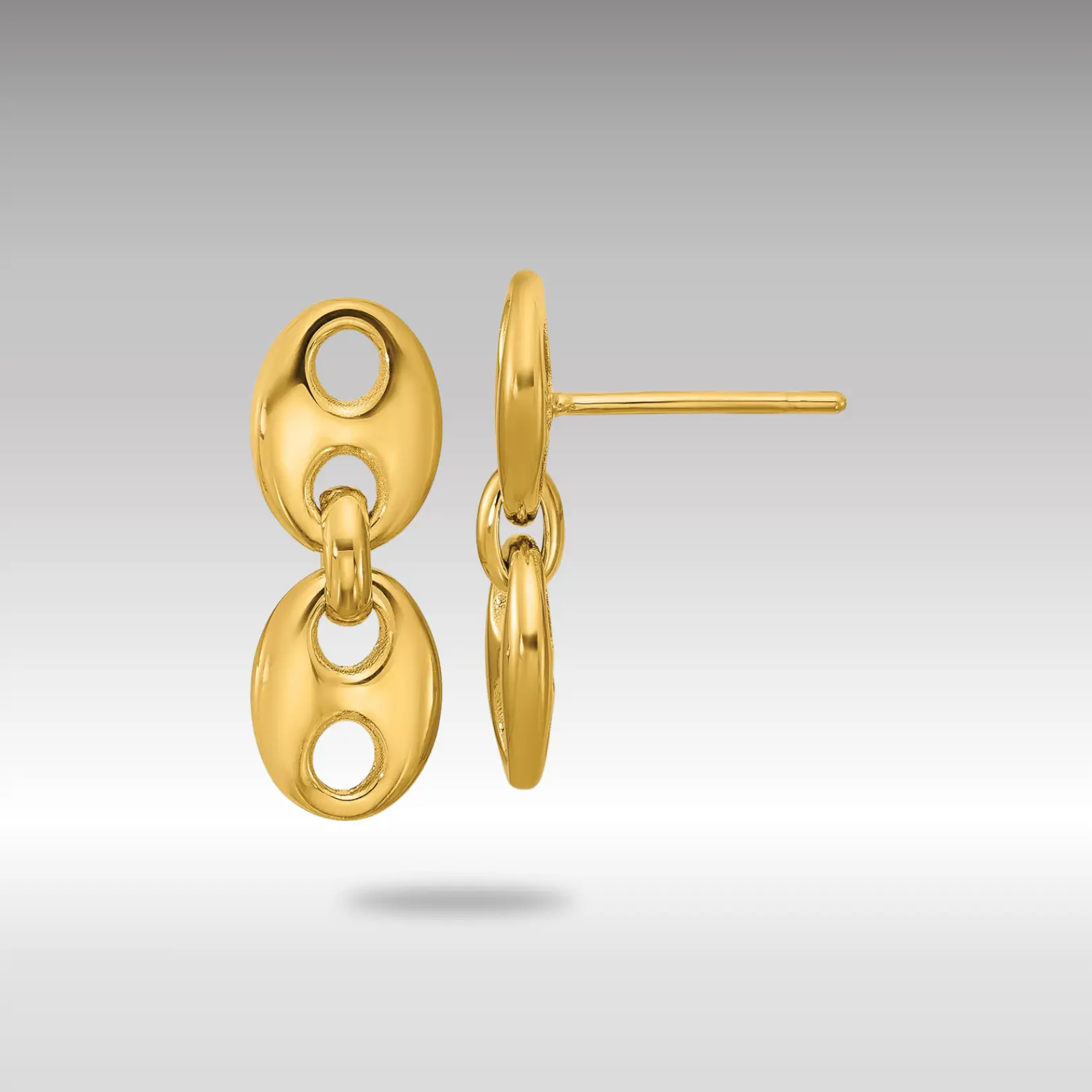 14K Gold Leslie's Polished Hollow Dangle post Earrings - Model LE2770