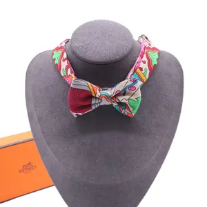 Pre-owned Silk Printed Bow Tie