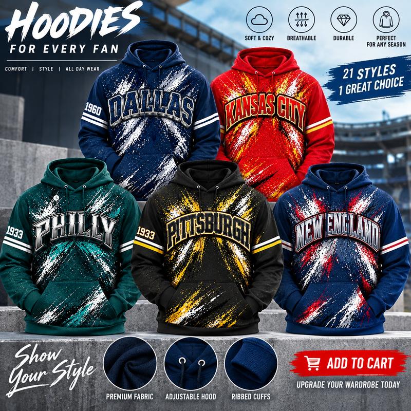 Unisex retro city pattern hooded sweatshirt with a full team pattern color-matched long-sleeved pullover for casual sports wear. Perfect for sports days. Designed especially for sports enthusiasts. # Sports Fan Apparel # Fan Merchandise Style