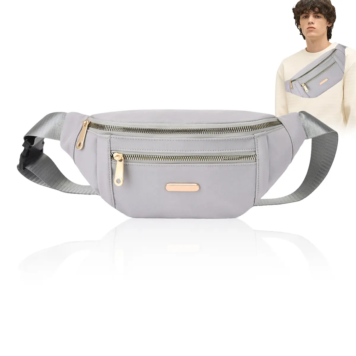 Gray Waist Bag