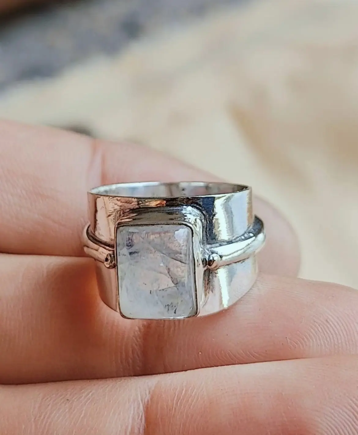 Silver Moonstone Ring Silver Moonstone Ring