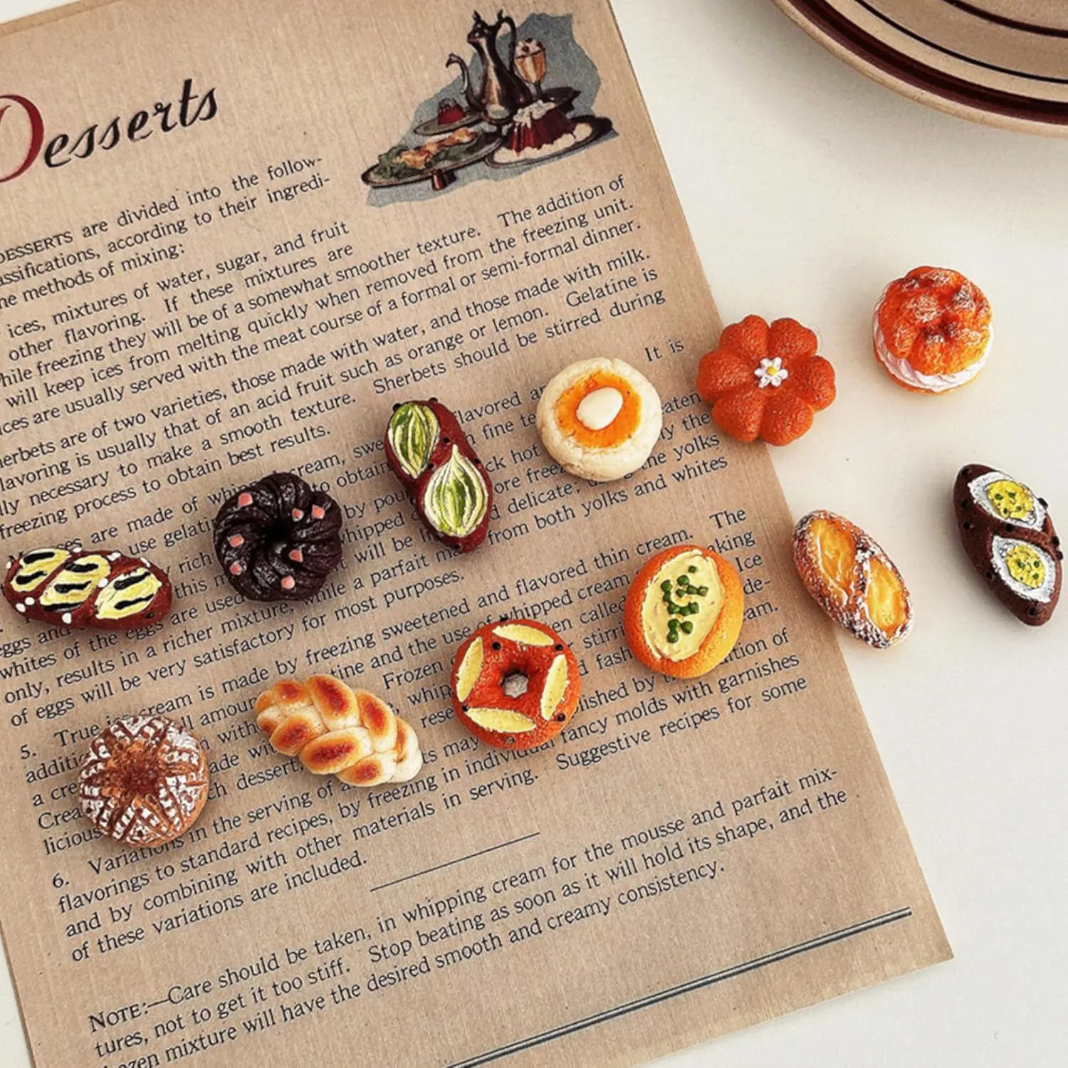 Fridge Magnets Set - 12 Mini Bread-Themed Magnet Cute Magnetic Refrigerator Accessories Small Decorative Kitchen Magnets for Notes, Photos and Organization