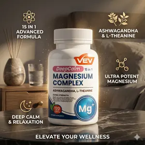 Magnesium Complex for Women – 15-in-1 Glycinate & Citrate Capsules with Ashwagandha & L-Theanine – 120 Vegan Capsules