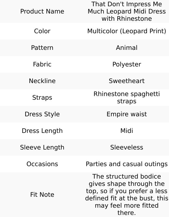 That Don't Impress Me Much Leopard Midi Dress with Rhinestone