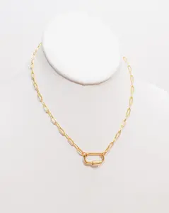 Small Carabiner Screw Paperclip Necklace