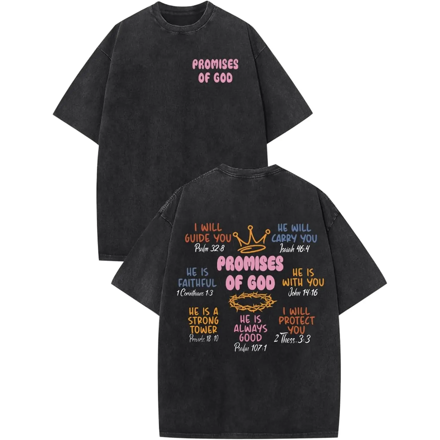 BINTEHGS Oversized Christian Graphic T-Shirts for Women – Bible Verse Shirts, Cute God T-Shirts, Jesus Faith Vintage Workout T-Shirts