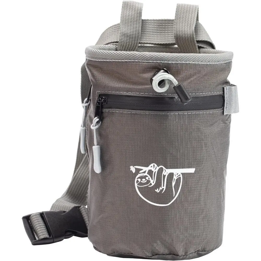 Premium Gym Climbing Chalk Bag for Rock Climbing, Bouldering, Weightlifting with 2 Large Zipper Storage Pockets, Great Gift and Rock Climbing Gear