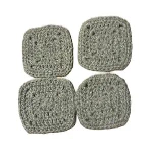 Crocheted Coasters - Set of 4 Handmade Coasters in Gray Color as Shown