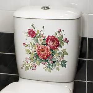 Chinese Prosperity Flower Wall Stickers, Multi-Purpose Living Room Sofa Background Decorative Decals, home decor, Toilet Sticker, Window Sticker, Wardrobe Sticker, Floral, Floral Pattern Sticker