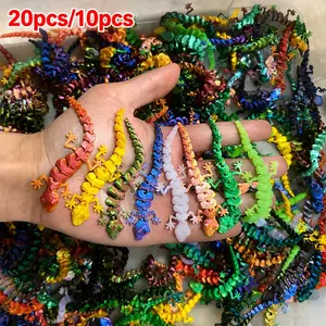 20pcs/10pcs 3D Printed Mini Lizards, 9cm Long, Bright Colors, Pla Material, Perfect for Christmas and Easter Decorations