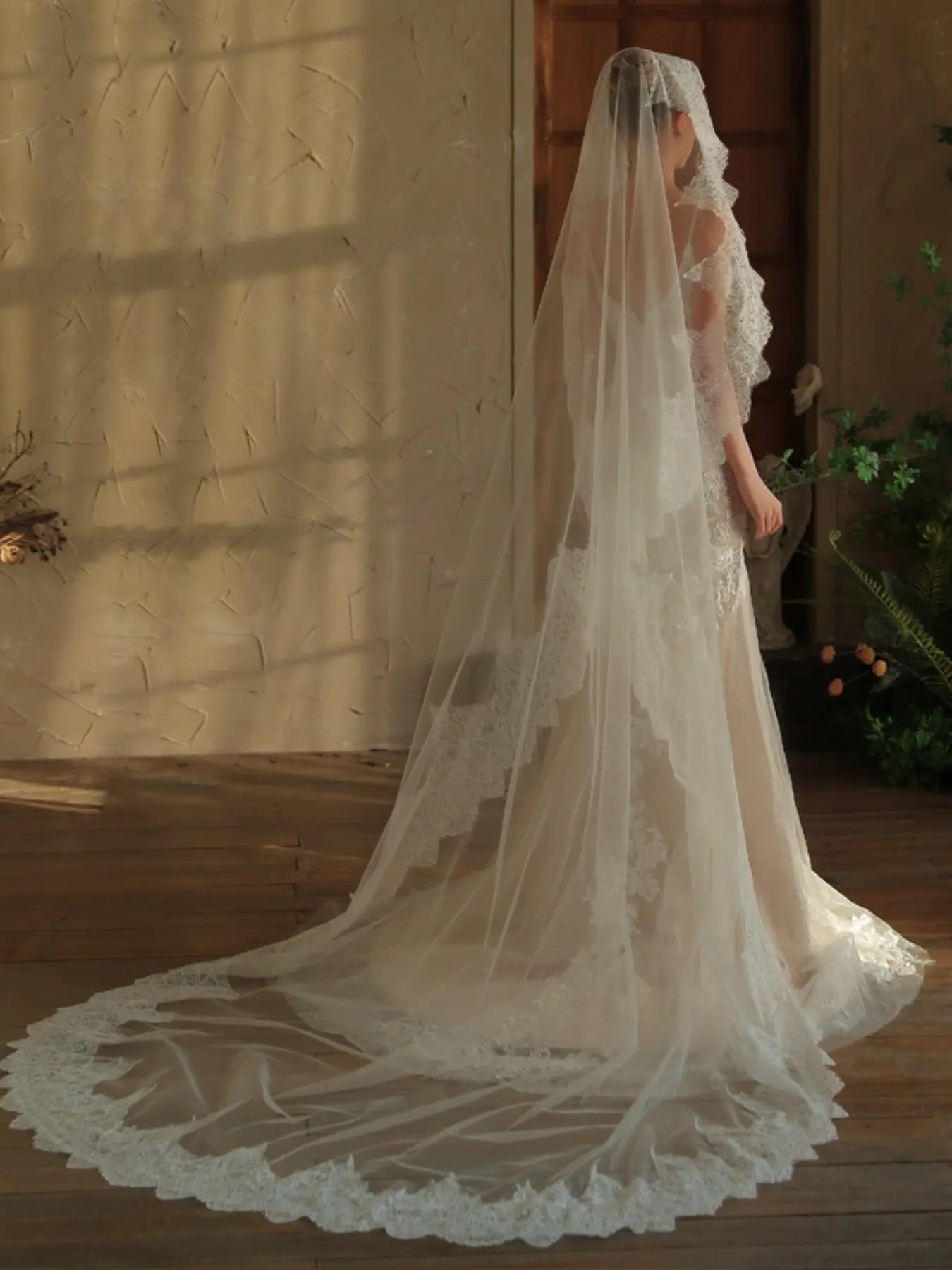 Exquisite 3M Beige Cathedral Wedding Veil DSD_9980_resized.jpg?v=1710490618 main image 2
