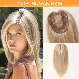 Fashionable New Fashionable New 12" Straight Remy Human Hair Topper Clip-In for Women - Natural Look Hair Loss Solution, Adds Volume & Density, Daily Wear & Style As You Like, 44.7" Area Coverage, Versatile Hairpiece, Natural Look Hairpiece
