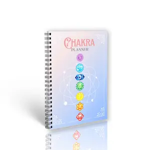 Chakra Planning Guide Workbook Spiral Bound Notepad with Guided Meditations, Crystal Grids, Mantras, and Chakra Awareness Worksheets. Helps you harmonize mind, body and soul for chakra alignment and personal growth journey.