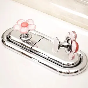 2pcs Flower Type Toilet Presser Bathroom Toilet Press Button Water Tank Buttons Nail Protector Cabinet Drawer Door Handles