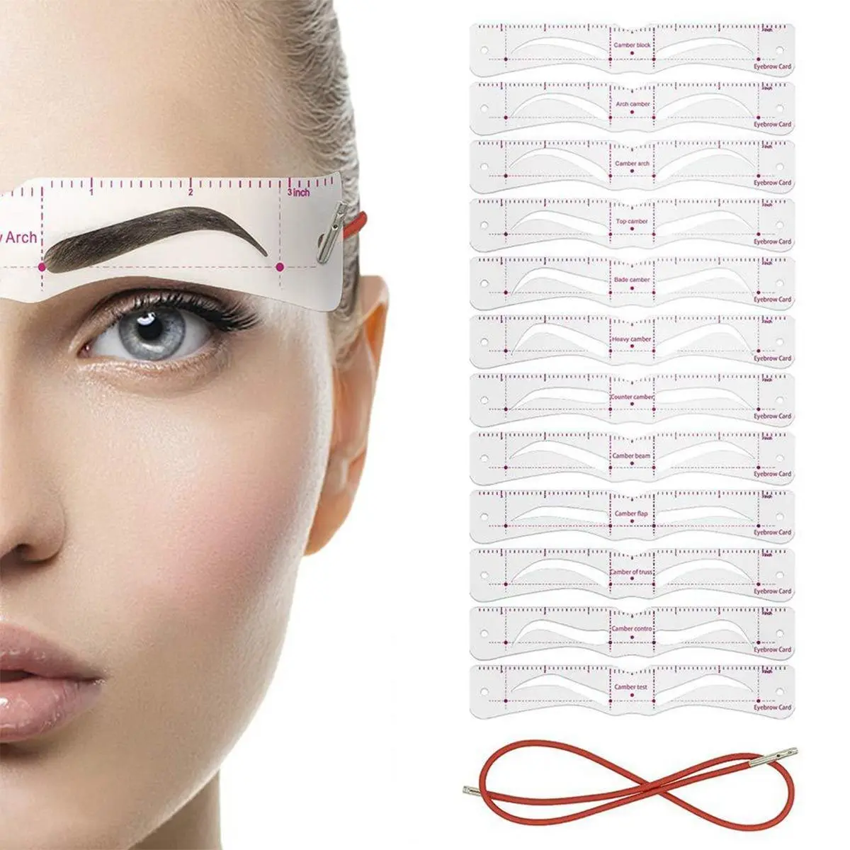 Headband Eyebrow Template, Headband Eyebrow Auxiliary Tool, Eyebrow Drawing Tool, Eye Brow Stencils, Eye Makeup Tool for Women Eyebrow Shaping, Eyebrow Styling Kit, Cosmetic Tools