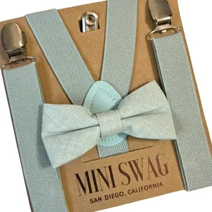 Dusty Sage Bow Tie + Suspenders