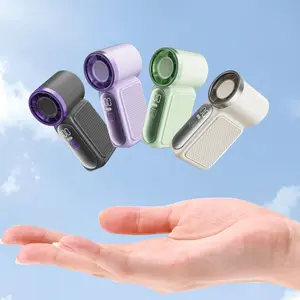 Portable Handheld Fan, Mini USB Rechargeable Fan with LED Display, 6-speed Wind Speed Fan for Travel, Outdoor Activities, Exercise, Work