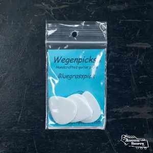 Wegen NH140 Bluegrass Acoustic Guitar Pick No Holes - Pack of 4, White, 1.4mm