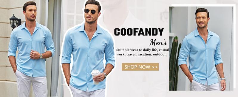 COOFANDY Fall Outfits Men's Shirt Wrinkle Free Dress Shirt Long Sleeve Button Menswear Stylish Casual