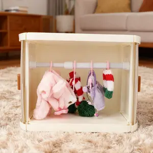 Clear Miniature Garment Rack and Display Stand for DIY Doll Making, Organizer for 20cm Plush Accessories.#DIY doll making stand  #Miniature garment rack  #20cm plush accessories  #Clear display stand  #Kpop doll organizer #Crafting display case