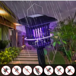 Solar-Powered Mosquito Killer Lamp, 2-in-1 Outdoor LED Light, Waterproof Insect Zapper with Light Control for Garden, Patio