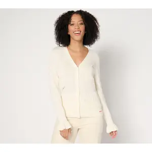Peace Love World Black Label Ruffle Cuff Cardigan