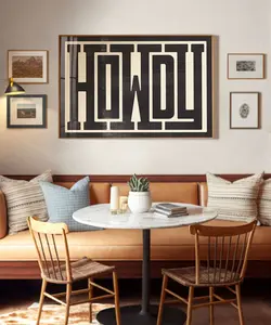 Howdy Typography Art Print - Western & Southwestern Wall Decor with Modern Design Artistic