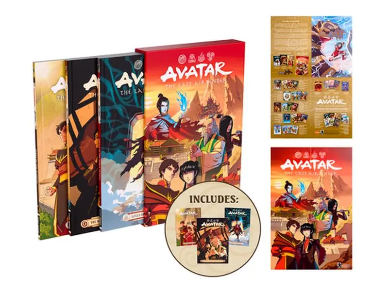 Avatar: The Last Airbender - Fire and Family Treasury Boxed Set Book, Official ATLA Mixed Media Read with 3 Story Arcs, Zuko at Academy by Faith Erin Hicks