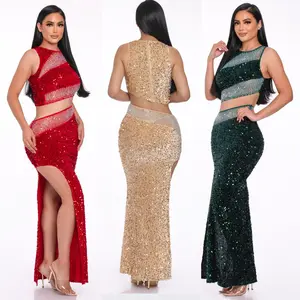 Laura Sequin 2pcs Top  And Skirt Set womenswear