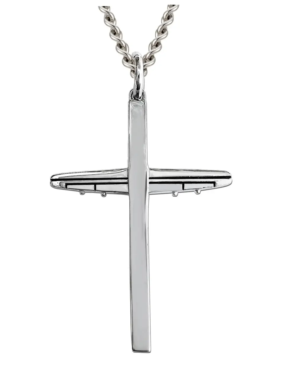 Men's Airplane Cross Necklace- Isaiah 40:31