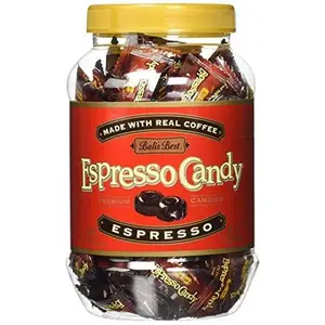 Bali's Best Espresso Candy, 1 Pound Jar, Individually Wrapped Hard Candy with Espresso Filled Center, Made with Real Sumatran Coffee, Halal