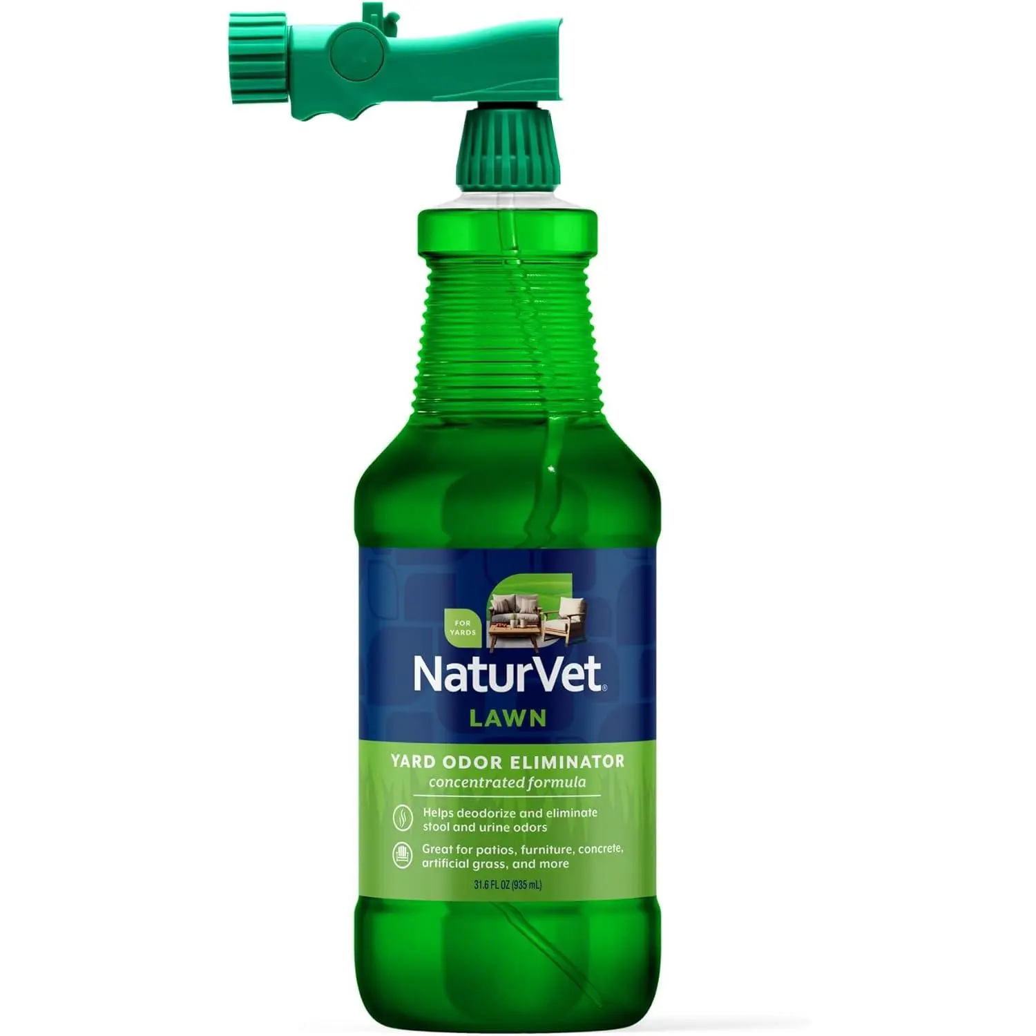 Yard Odor Eliminator – Eliminate Stool and Urine Odors from Lawn and Yard – Designed for Use on Grass, Plants, Patios, Gravel, Concrete & More – 31.6 oz Ready-to-Use with Nozzle