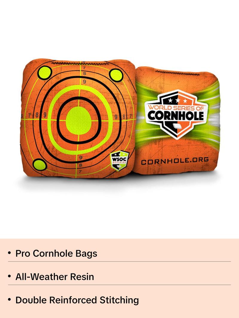 Shooting Target Orange Cornhole Bags - Professional Rapter 5.5