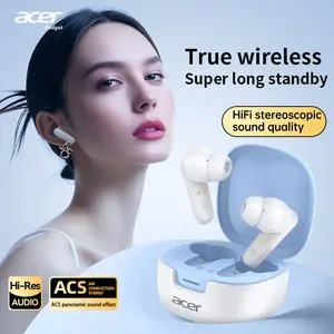acer Premium Wireless Earbuds, Spatial Audio with Surround Sound, Long Battery Life, Smart Call Noise Cancellation, Low Latency for Gaming/TV, Type-C Fast Charging, Cloud-Light Comfort In-Ear